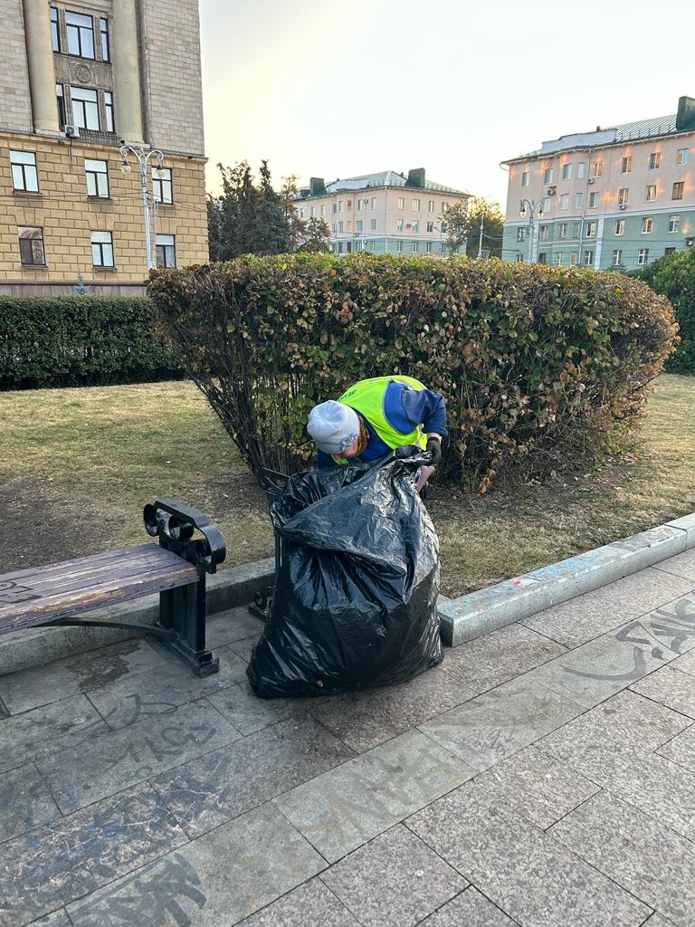 Уборка случайного мусора (работа санитарного патруля)