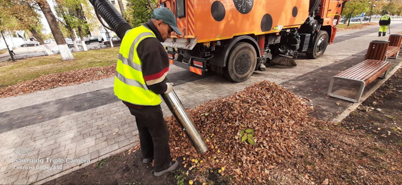 Сотрудниками МБУ «Пензавтодор» продолжаются работы по уборке листвы в парках, скверах и центральных улицах города.