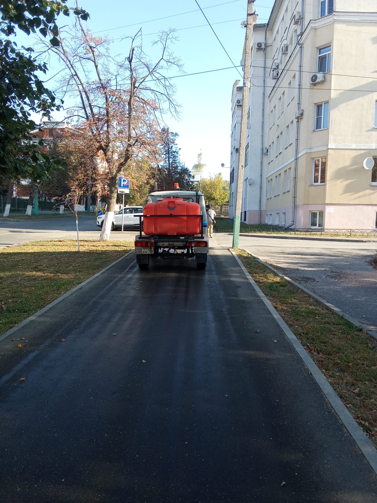 Мойка тротуара по ул. Богданова, Красная