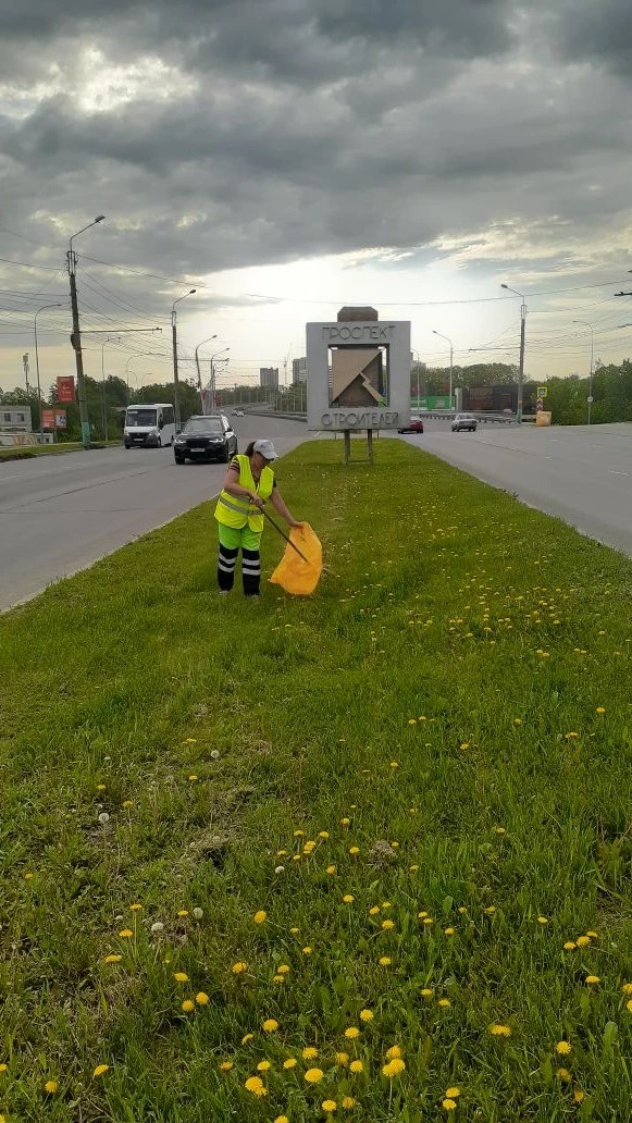 Уборка случайного мусора с дорог, мостов, путепроводов, парков, скверов г. Пензы (работа санитарного патруля)