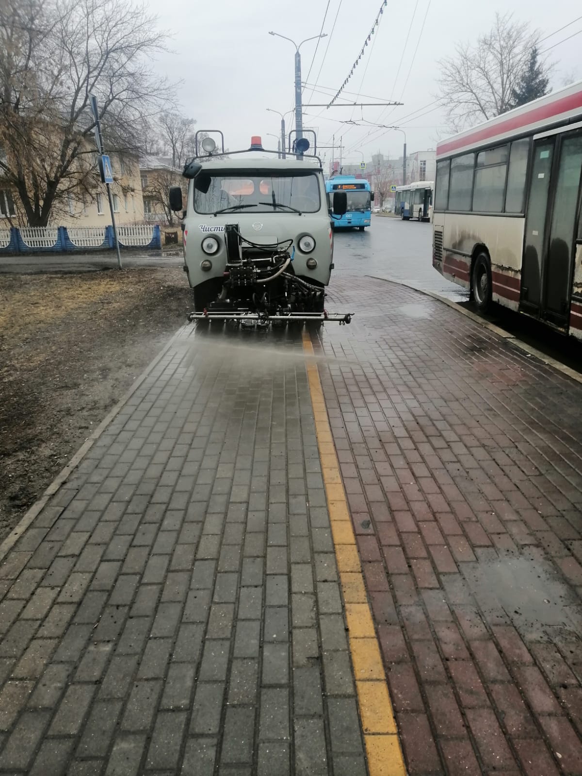 Мойка тротуаров по ул. Терновского, Центральная