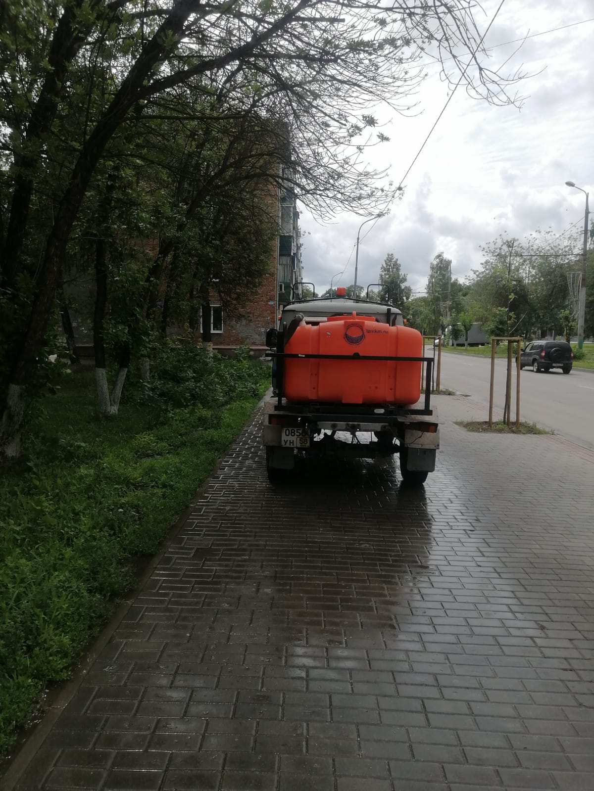 Мойка тротуара по ул. Ленинградская, Попова