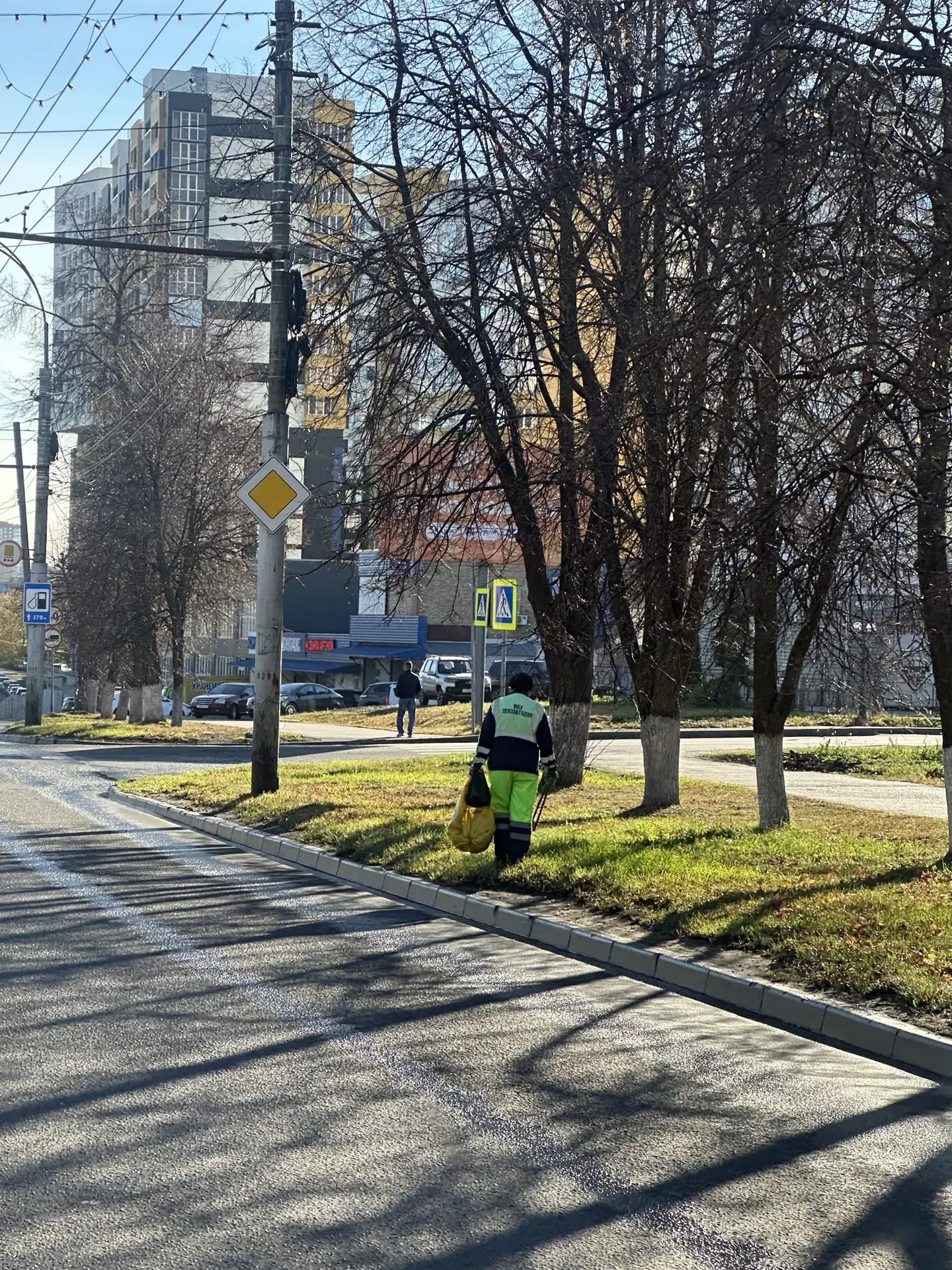 Уборка случайного мусора на дорогах, в парках и скверах г. Пензы (работа санитарного патруля)